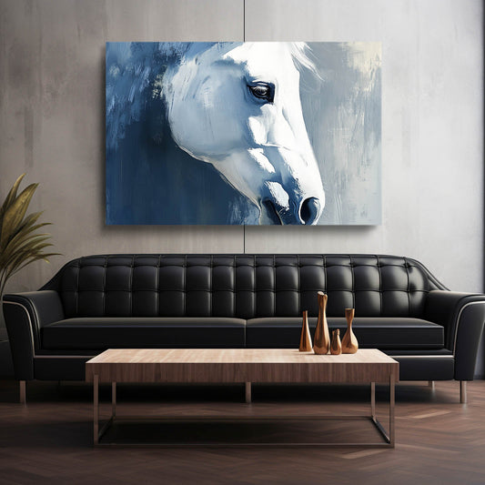 Deep Horse Wall Art – angled canvas view on white background