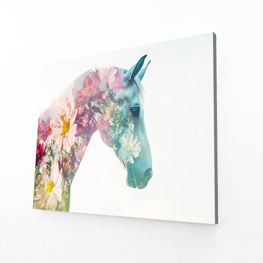 Design Horse Wall Art – angled canvas view on white background