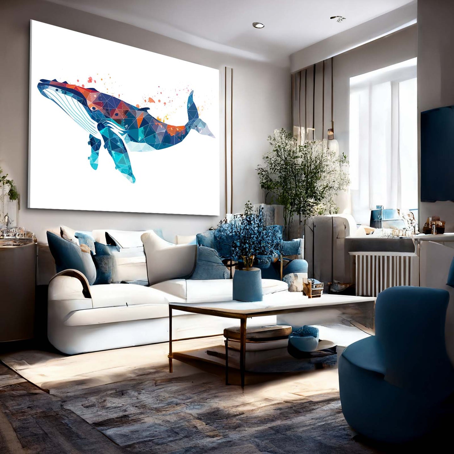 Digital Geometric Whale Art