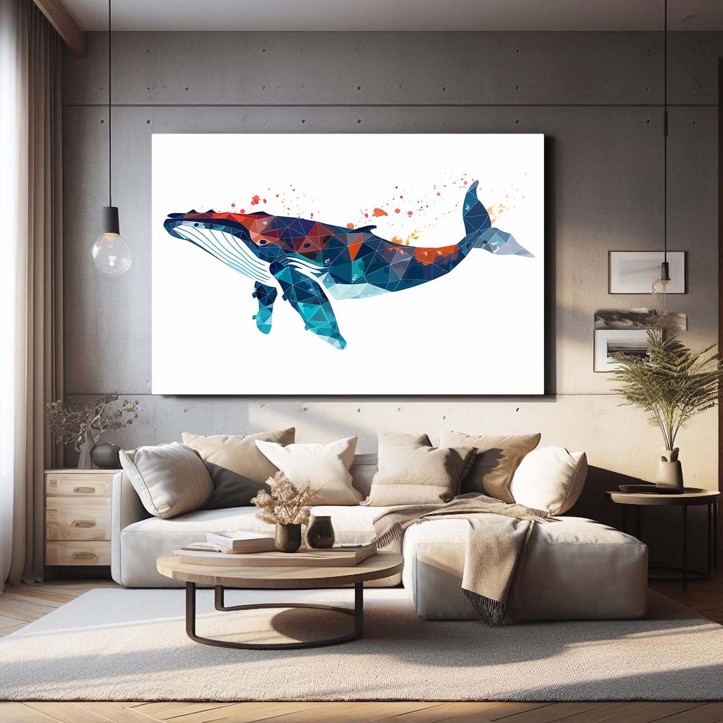 Digital Geometric Whale Art