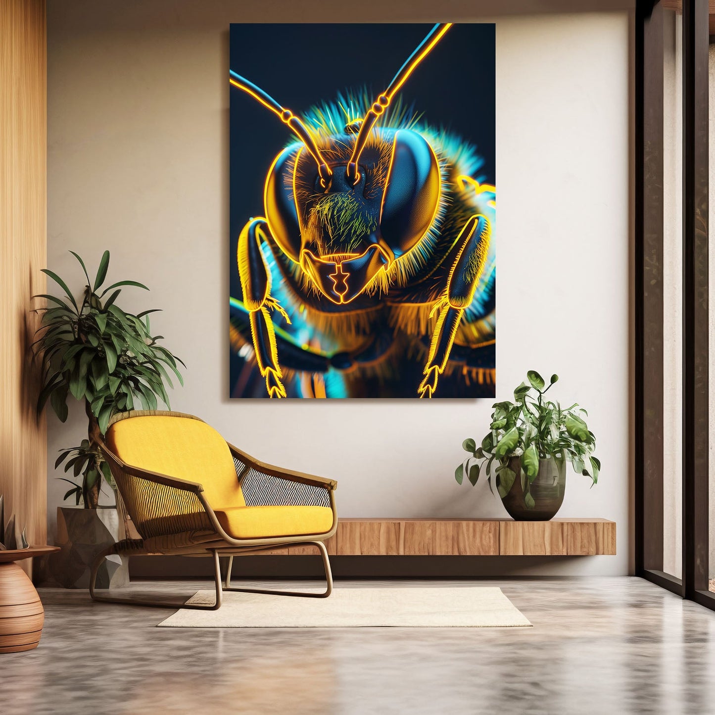 Digital Glow Bee Art