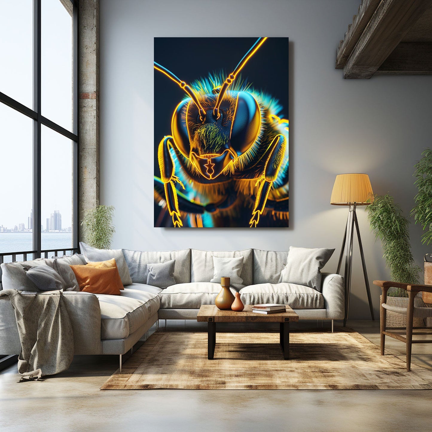 Digital Glow Bee Art