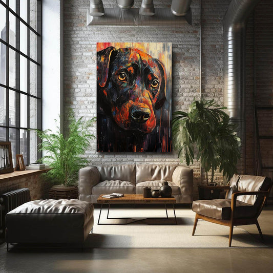 Dog Abstract Art — abstract canvas print in white tones, view 3