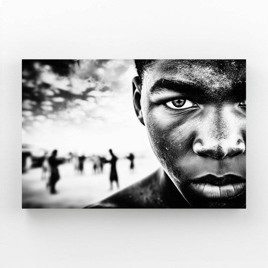 Double Exposure Photography Print – angled canvas view on white background