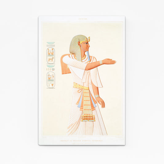 Draped Figure Illustration Egyptian Wall Decor – angled canvas view on white background