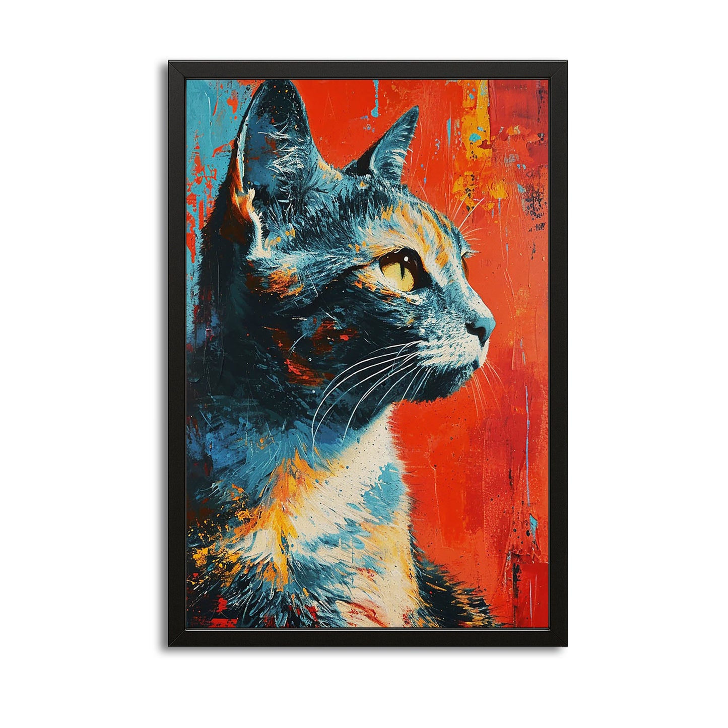 Fiery Stare Cat Art