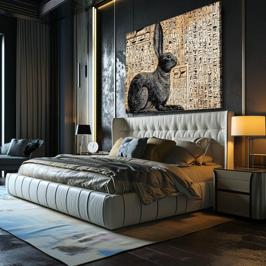Egyptian Bunny Canvas – angled canvas view on white background