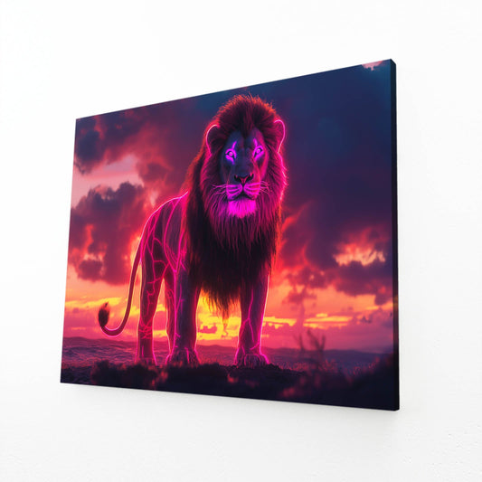 Electric Dawn Lion Wall Art