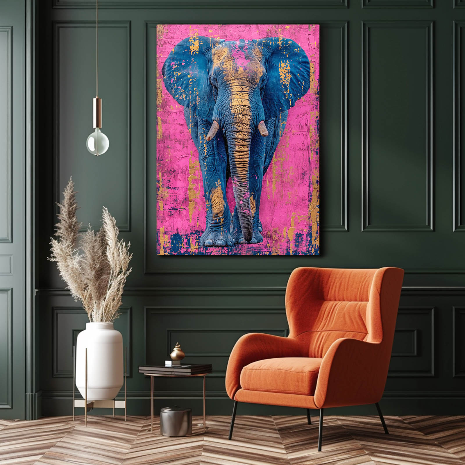 Electric Pink Elephant Art