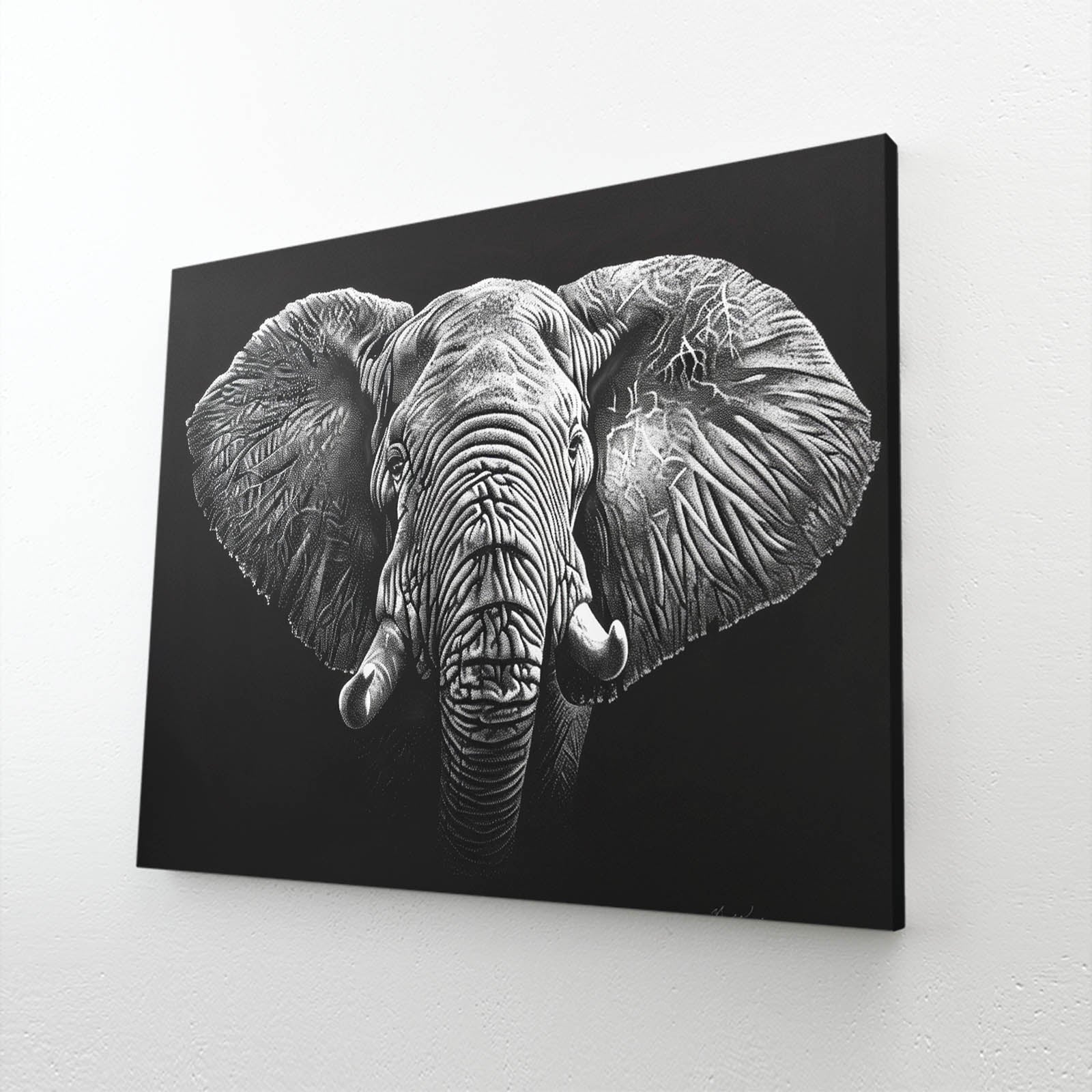 Elephant Art Black And White