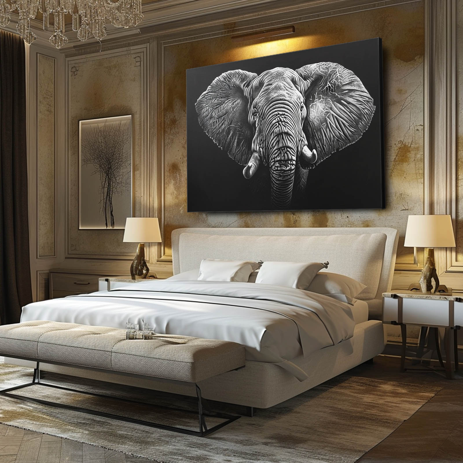 Elephant Art Black And White