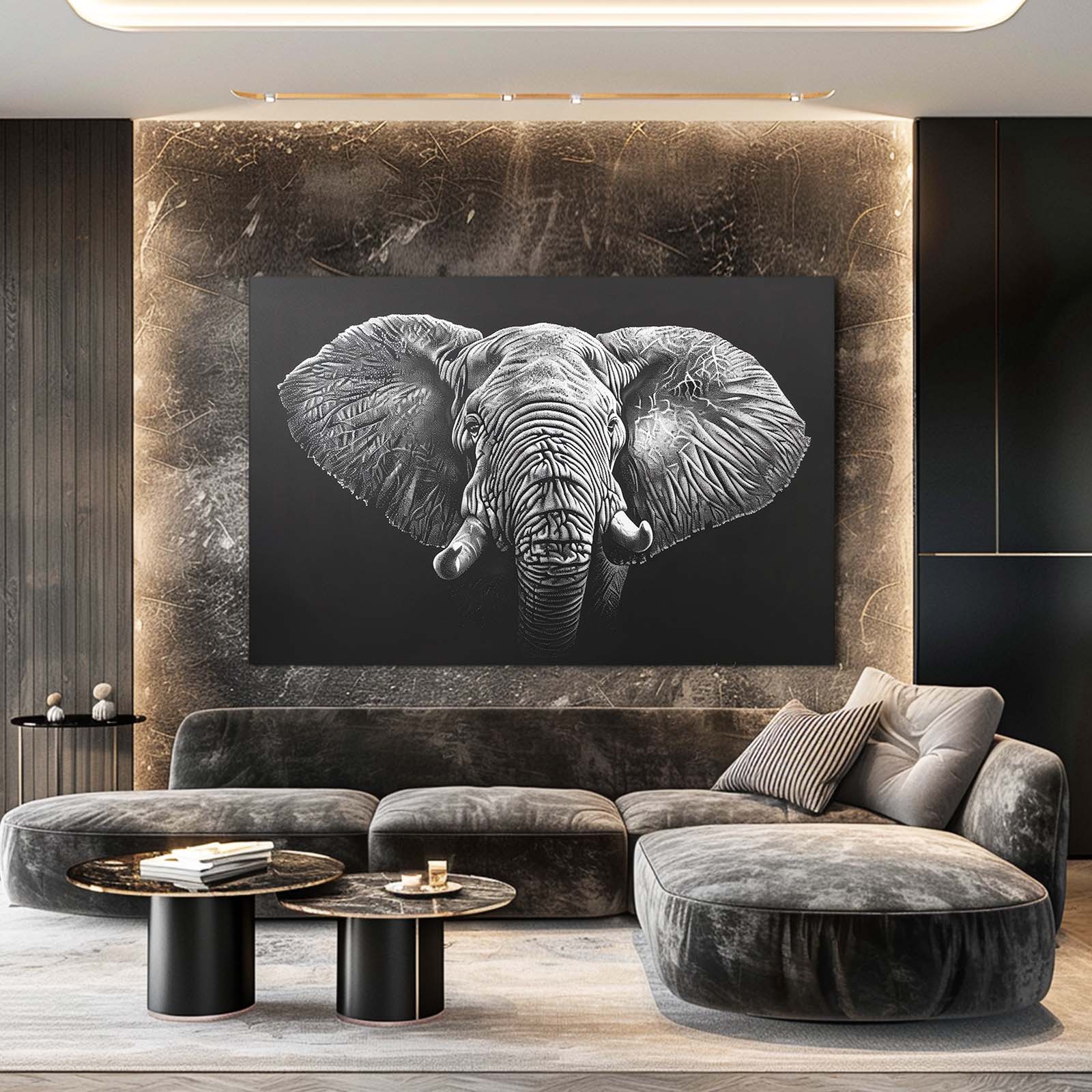 Elephant Art Black And White