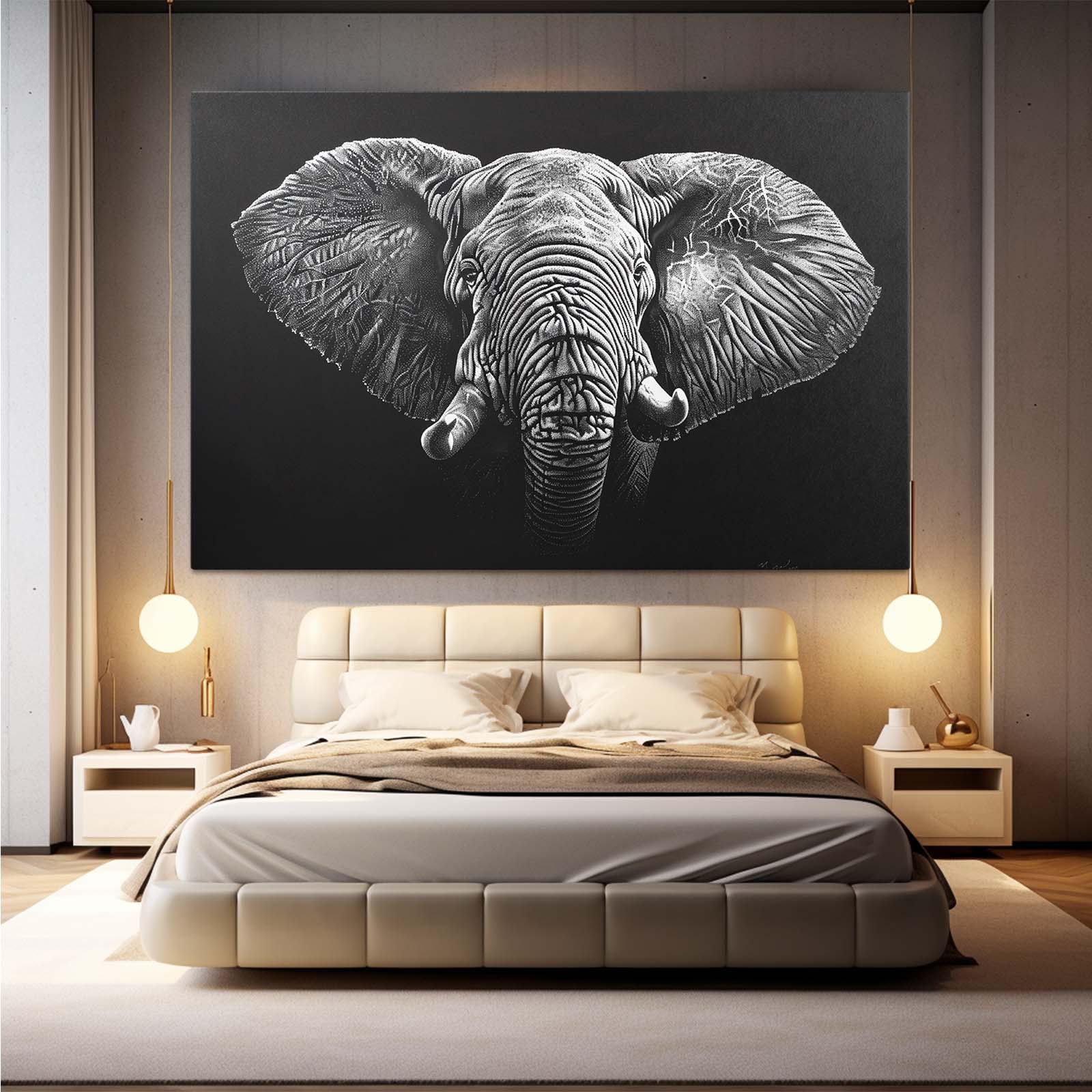Elephant Art Black And White