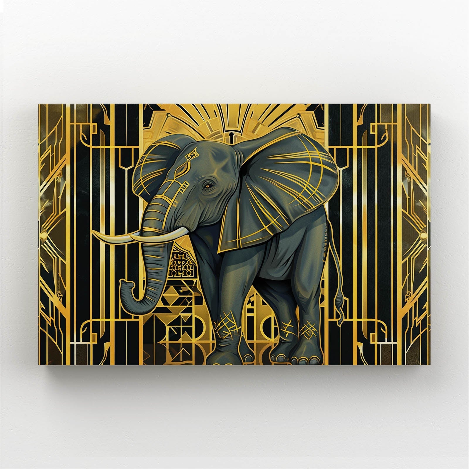 Elephant Art Deco Canvas
