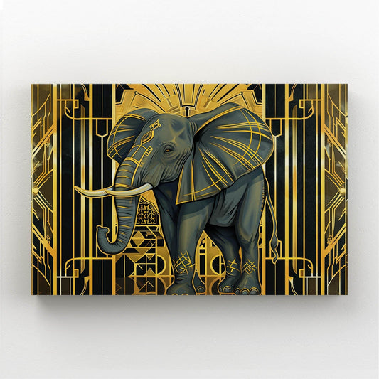 Elephant Art Deco Canvas