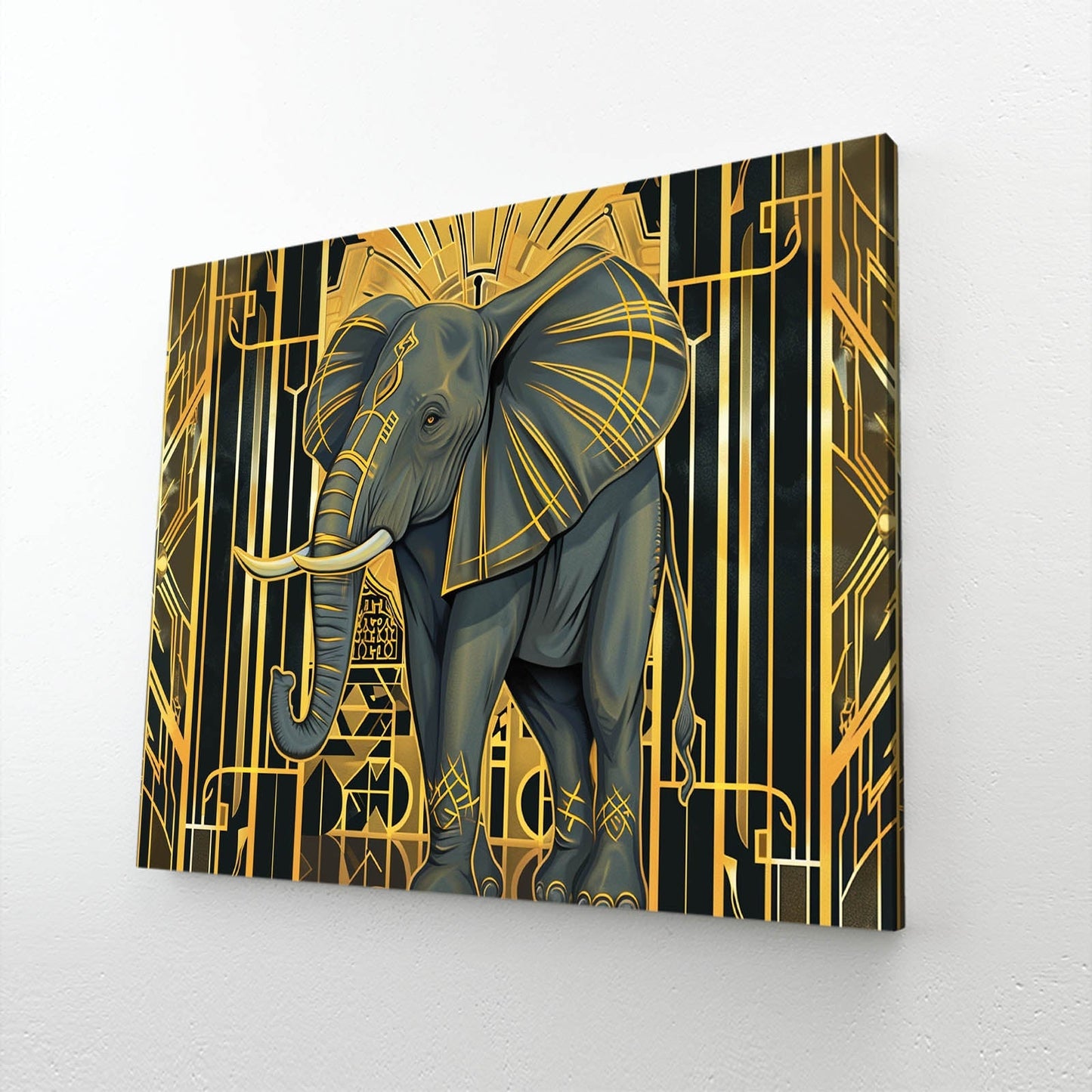 Elephant Art Deco Canvas