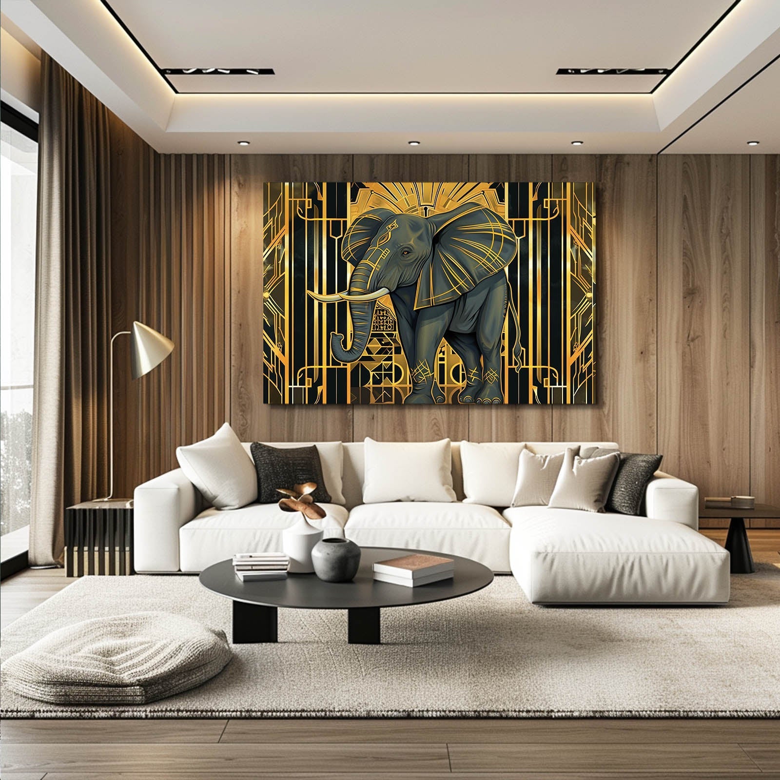Elephant Art Deco Canvas