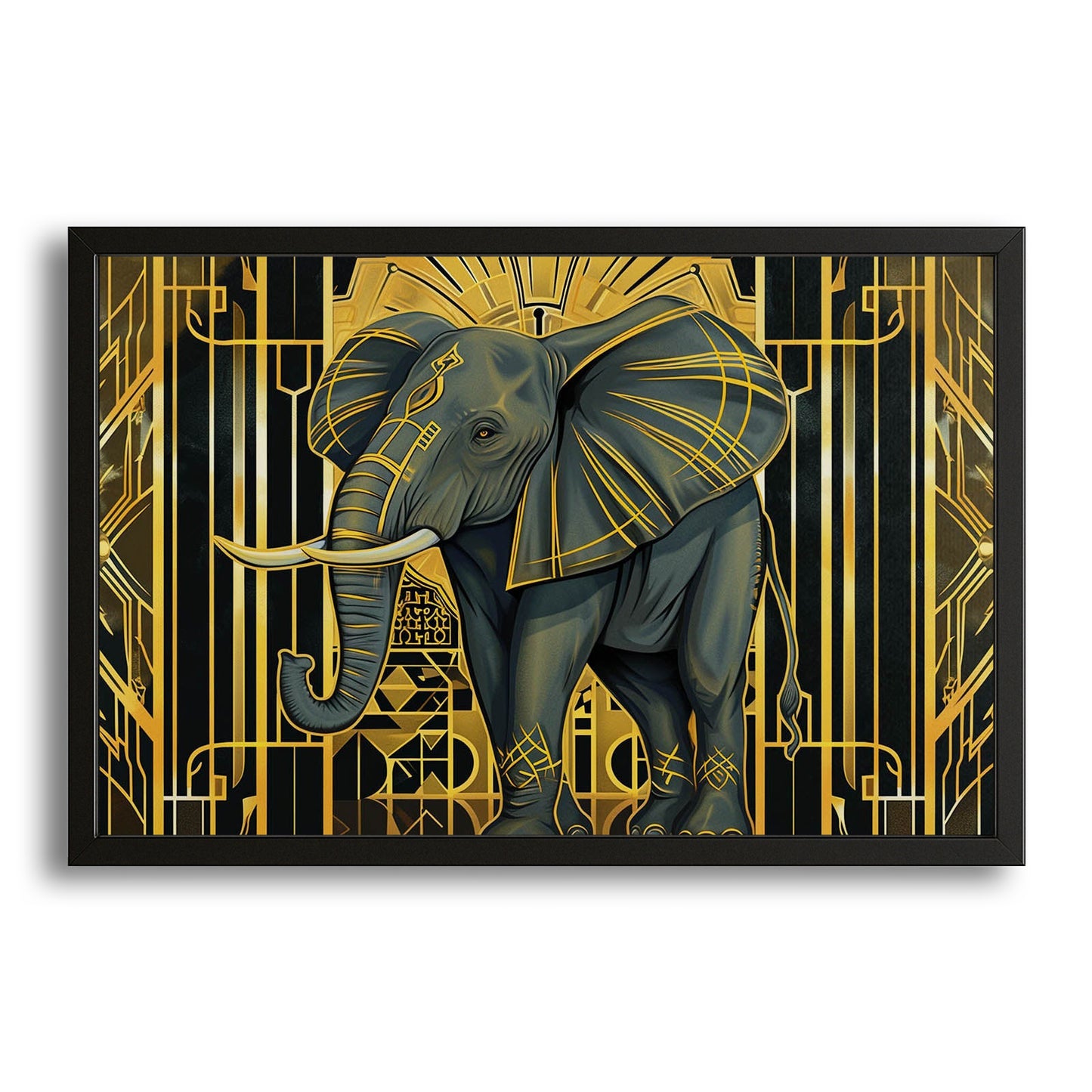 Elephant Art Deco Canvas