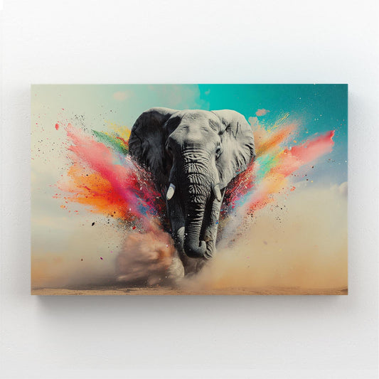 Elephant Color Splash Wall Art