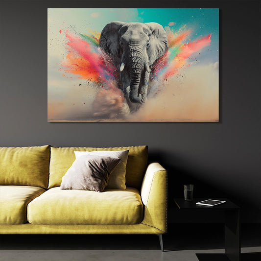 Elephant Color Splash Wall Art