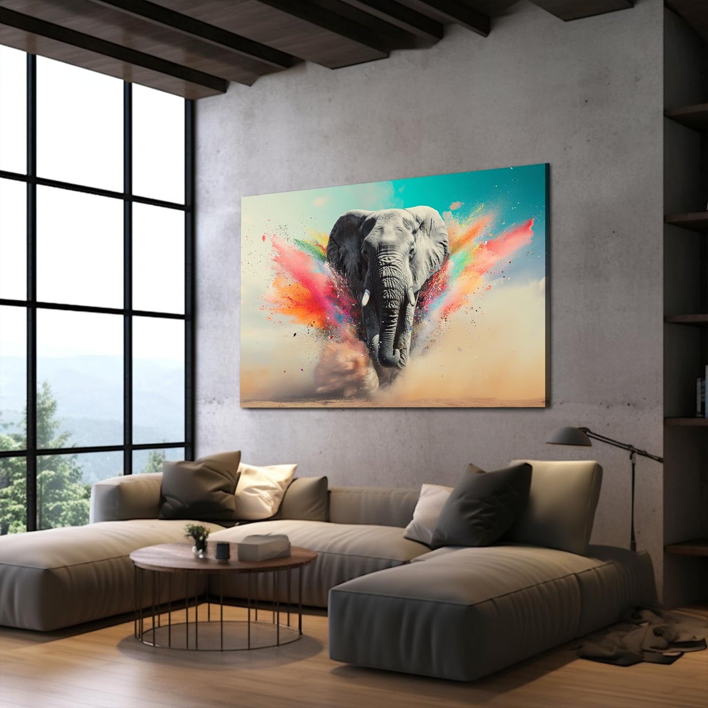 Elephant Color Splash Wall Art
