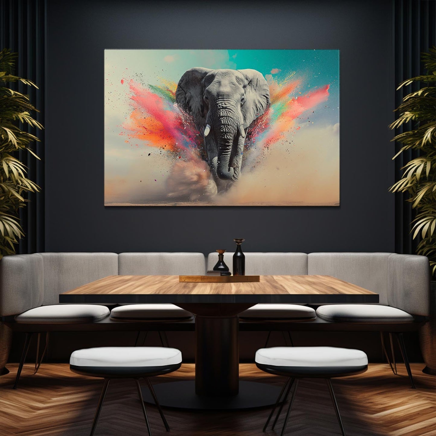 Elephant Color Splash Wall Art