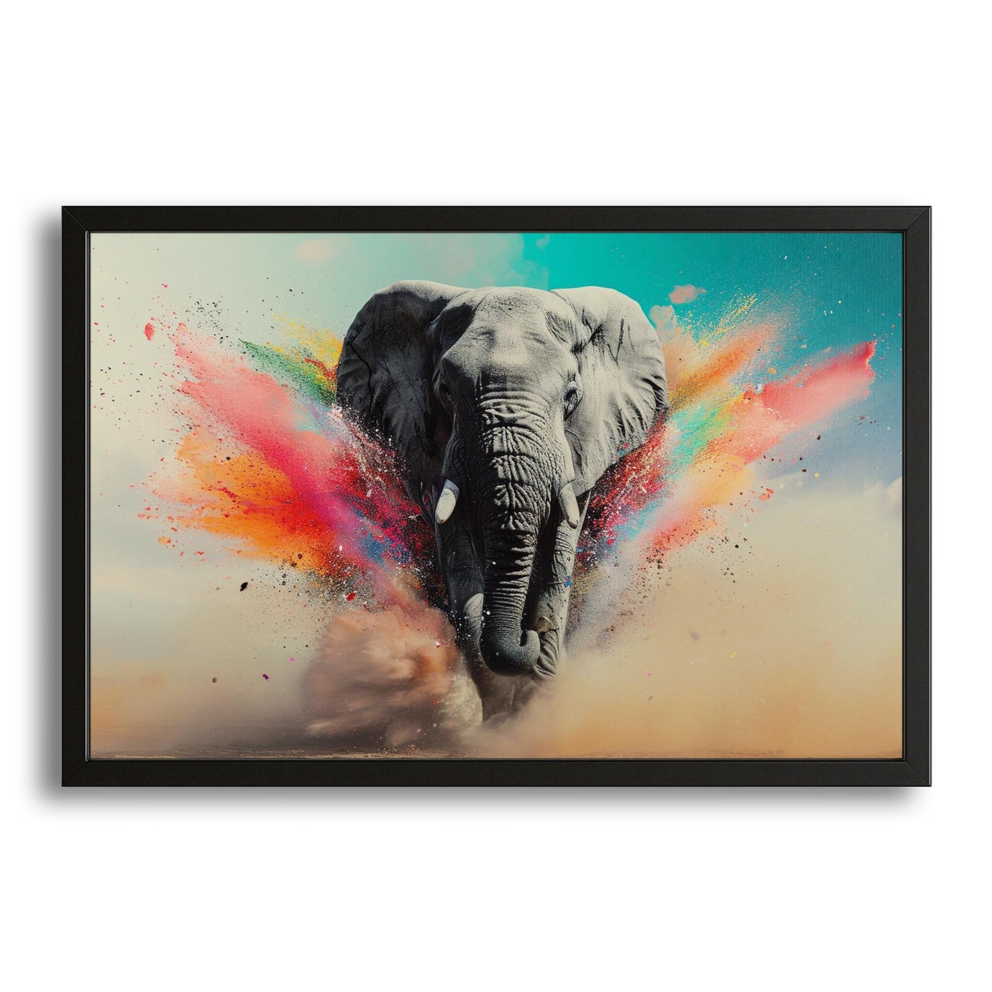 Elephant Color Splash Wall Art