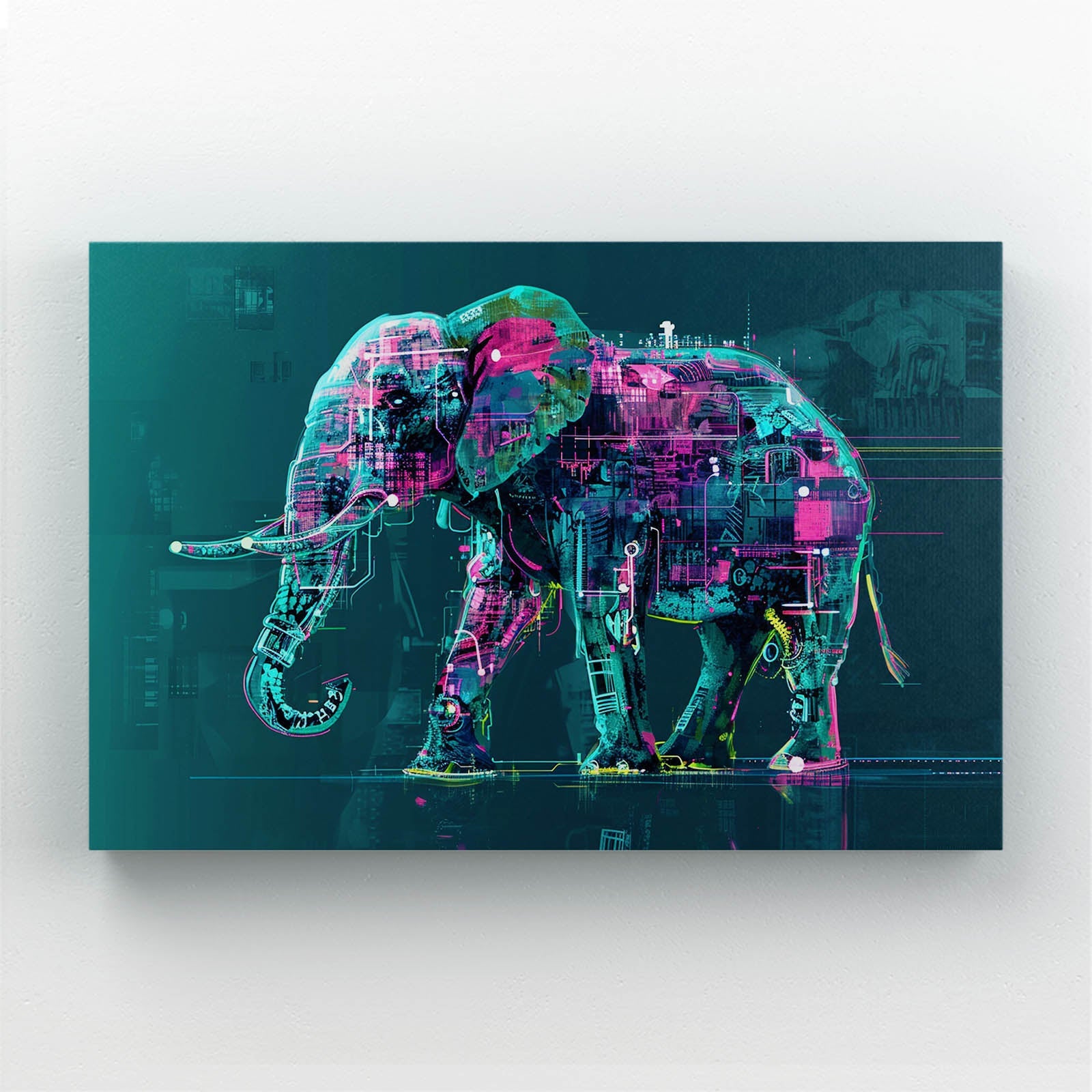 Elephant Cyberpunk Canvas