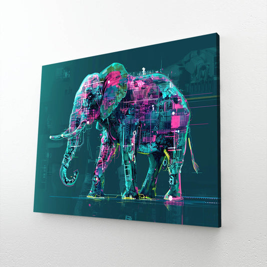 Elephant Cyberpunk Canvas
