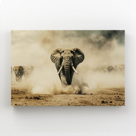 Elephant Dust Storm Wall Art