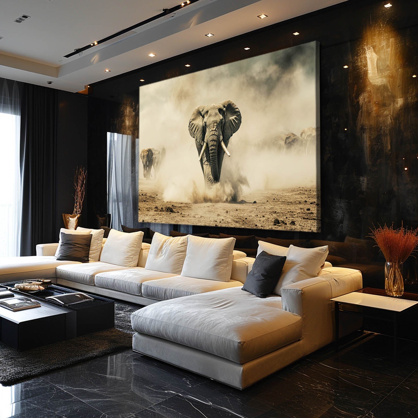 Elephant Dust Storm Wall Art
