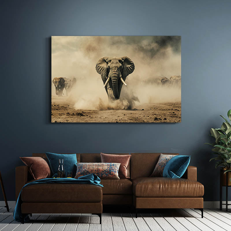 Elephant Dust Storm Wall Art
