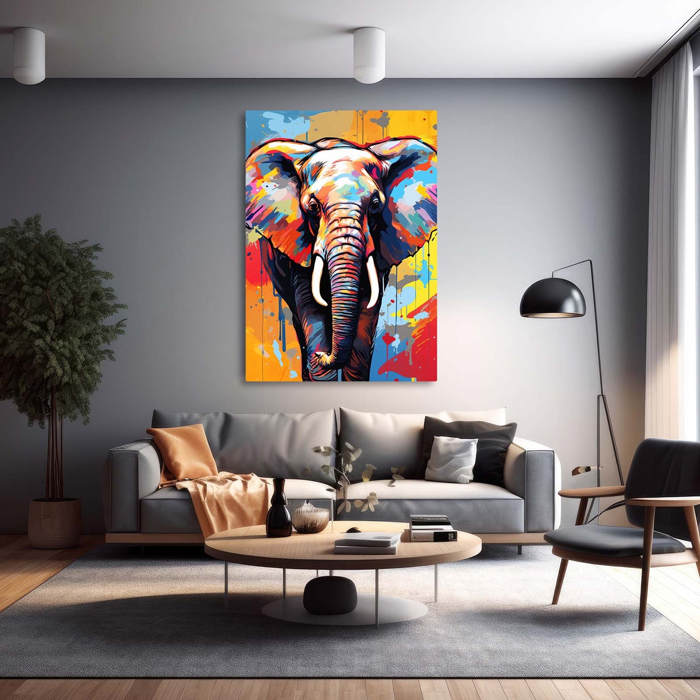 Elephant Graffiti Style Art
