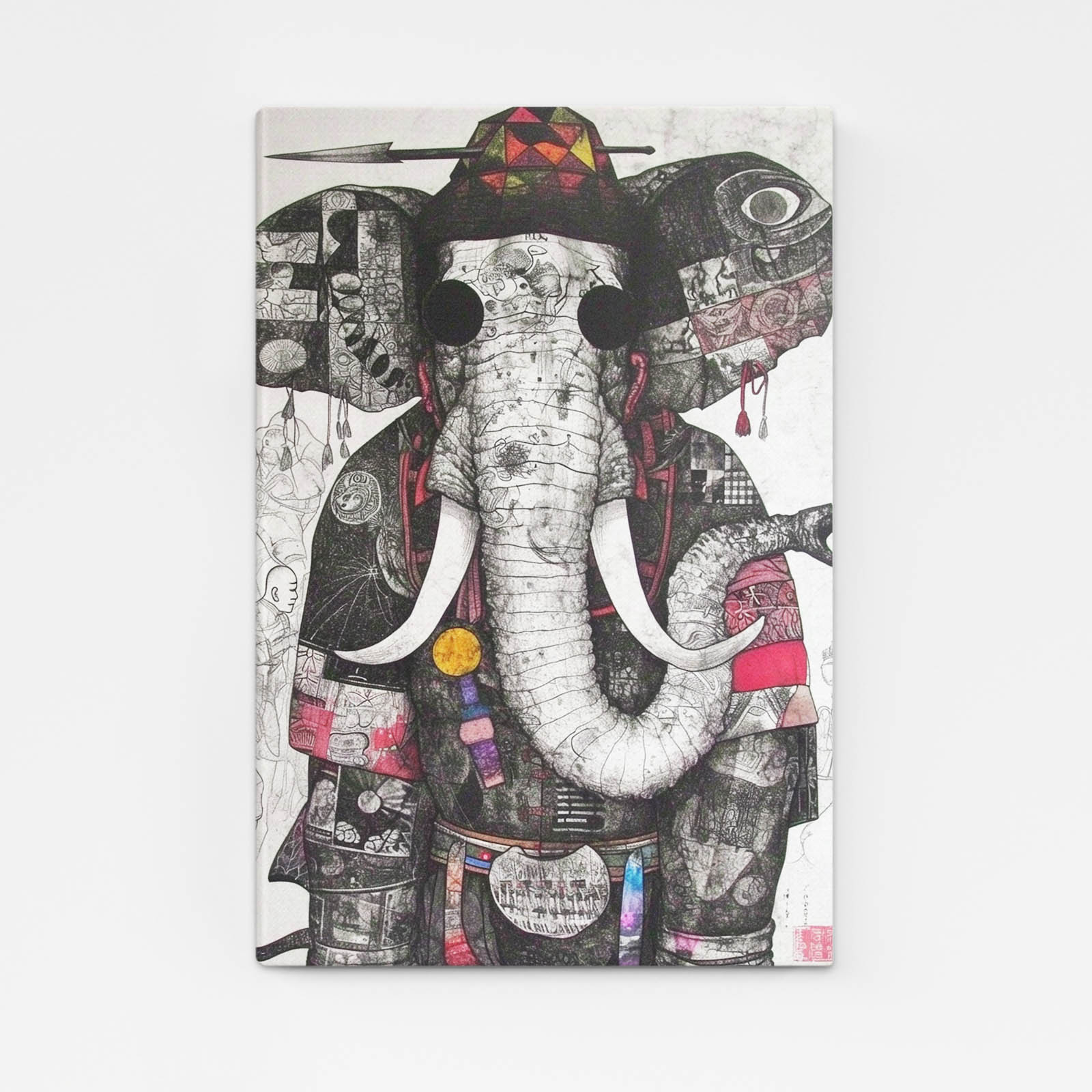 Elephant Line Art Collage