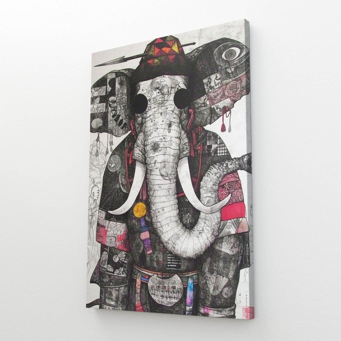 Elephant Line Art Collage