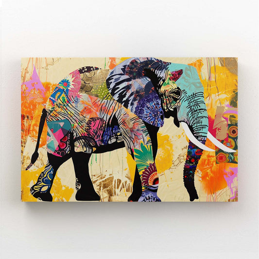 Elephant Mixed Media Art