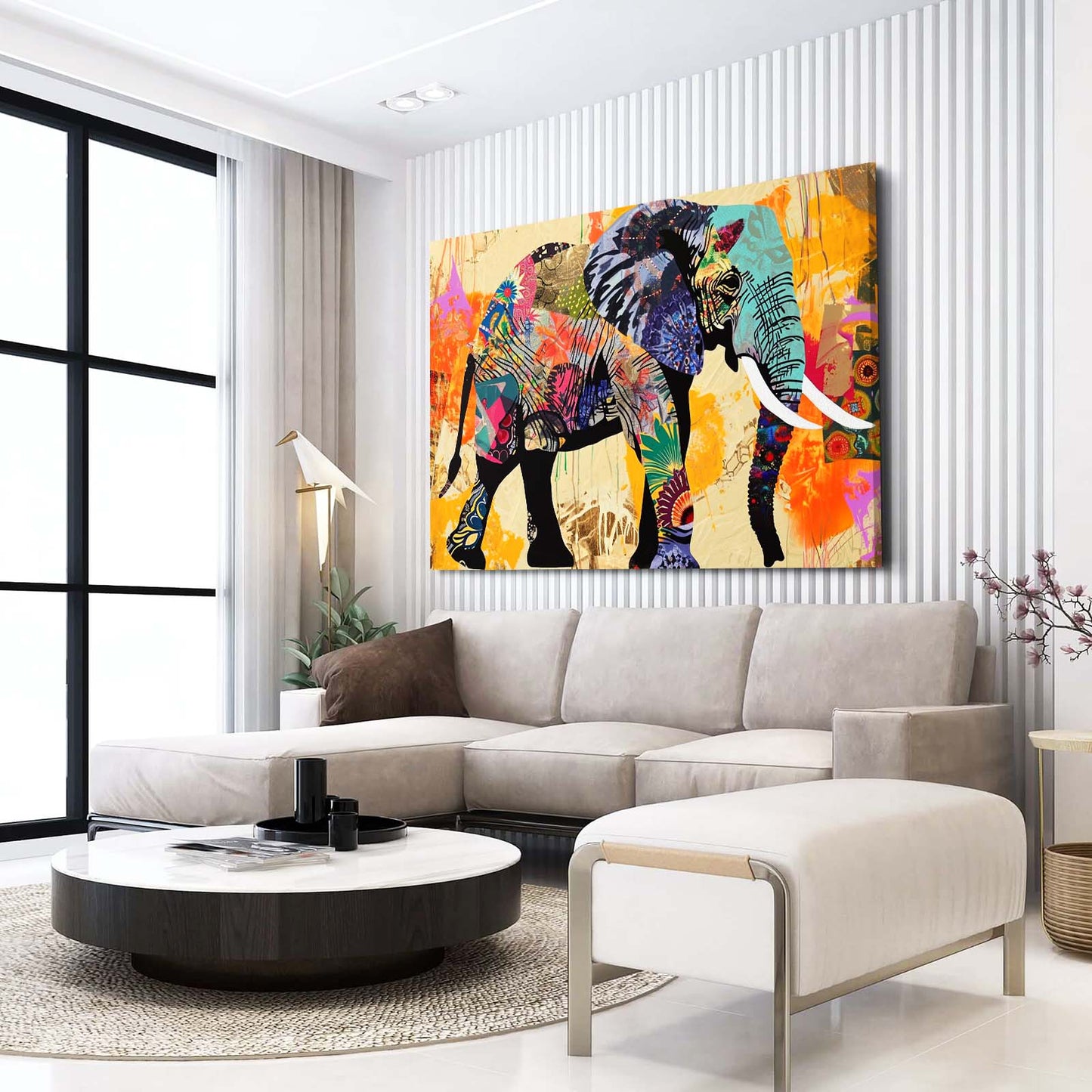 Elephant Mixed Media Art