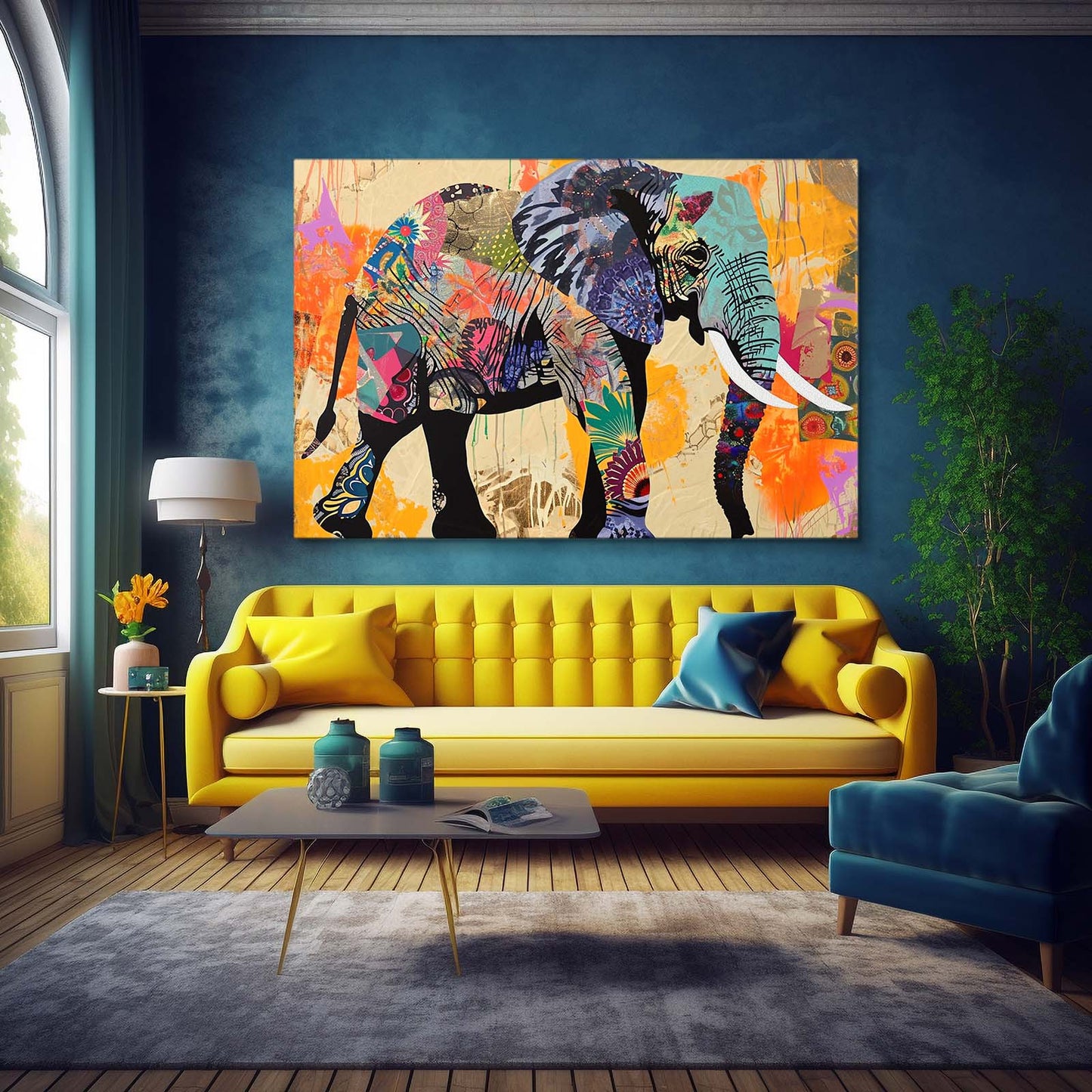 Elephant Mixed Media Art