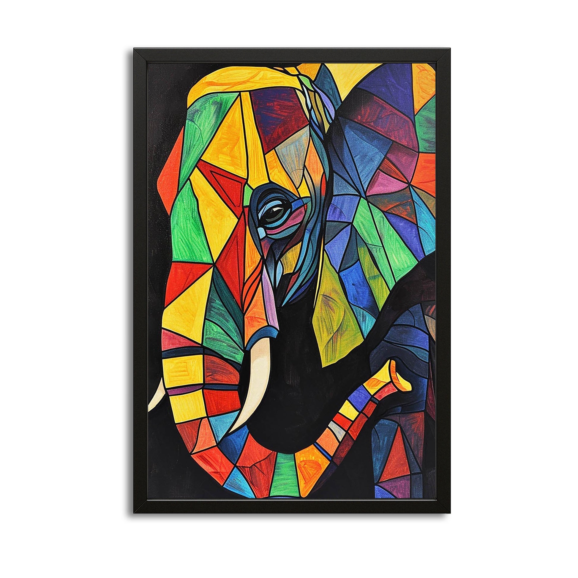 Elephant Mosaic Pop Art Style