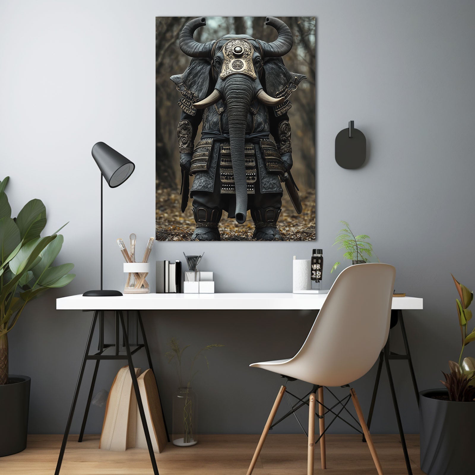 Elephant Samurai Wall Art
