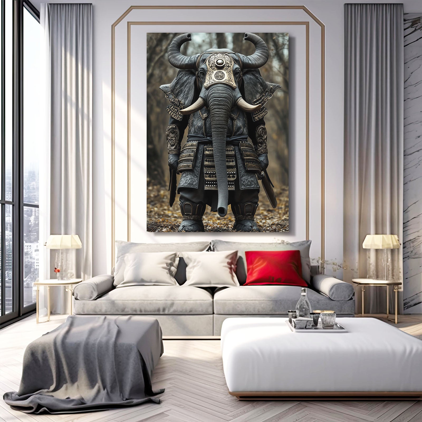 Elephant Samurai Wall Art