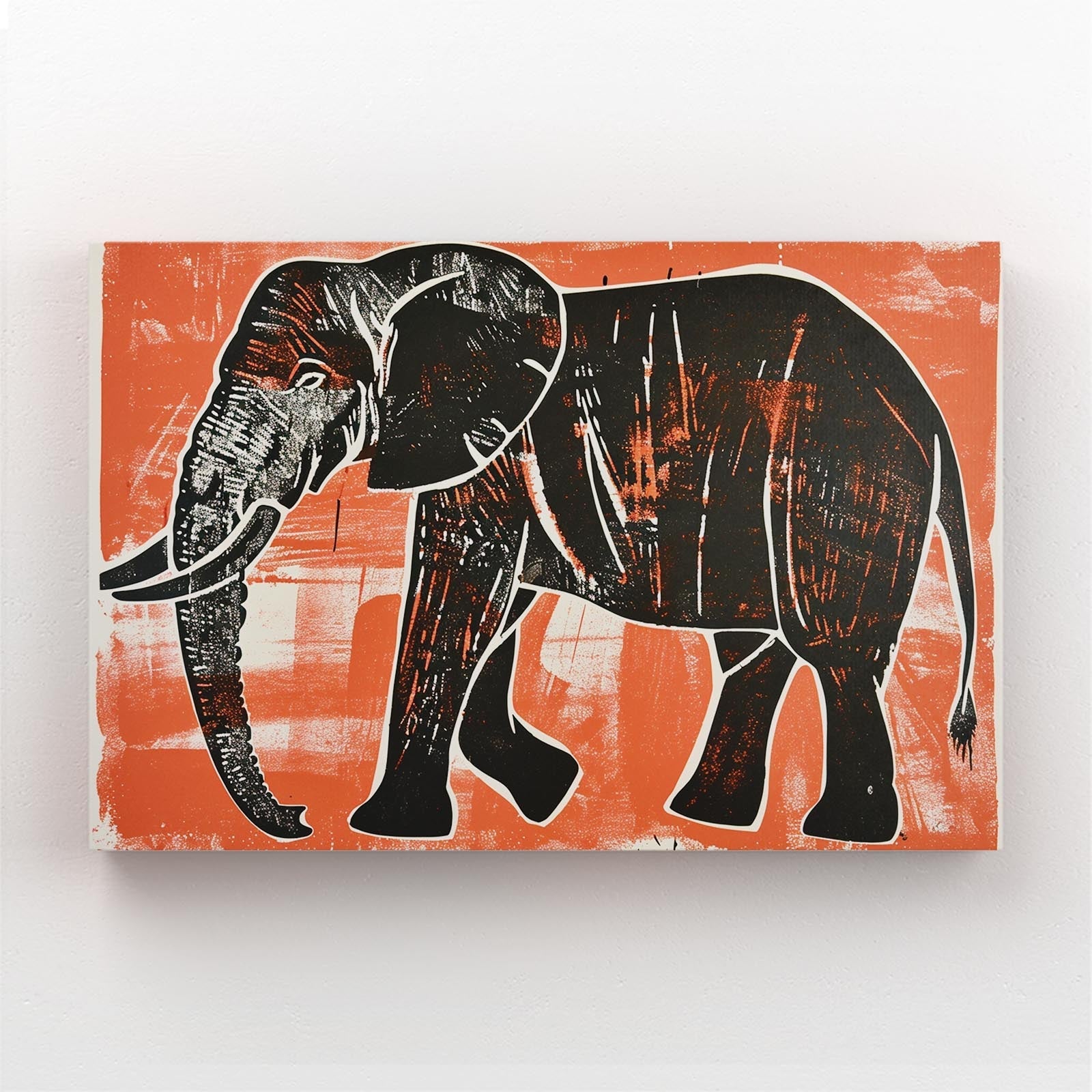 Elephant Woodcut Wall Art
