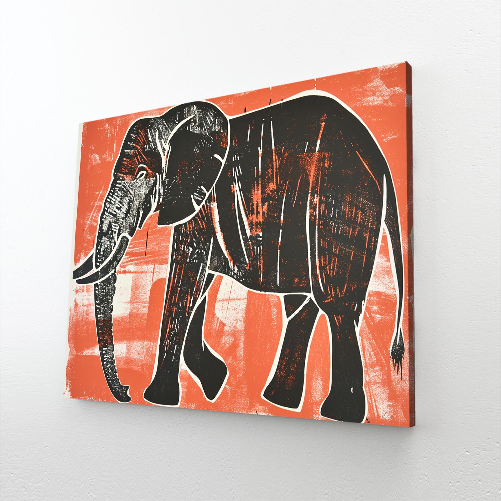 Elephant Woodcut Wall Art