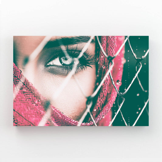 Emerald Eye Photography Print – angled canvas view on white background