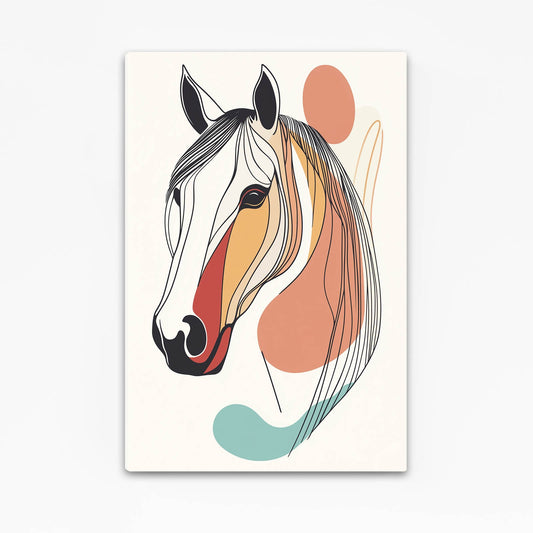 Farmhouse Horse Wall Art — contemporary canvas print, angled canvas view on white background