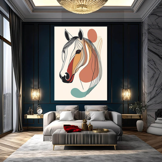 Farmhouse Horse Wall Art – angled canvas view on white background