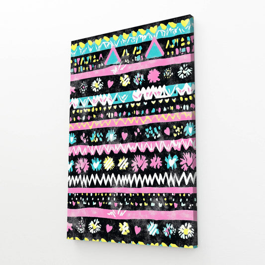 Festive Folk Bands Mexican Canvas Art — contemporary canvas print, angled canvas view on white background