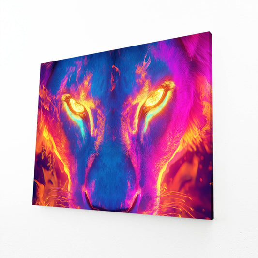Fiery Gaze Lion Wall Art