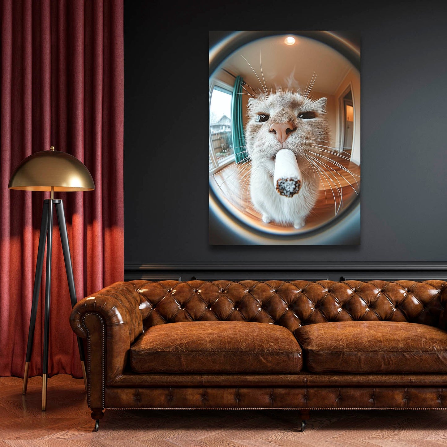 Fisheye Attitude Cat Wall Art