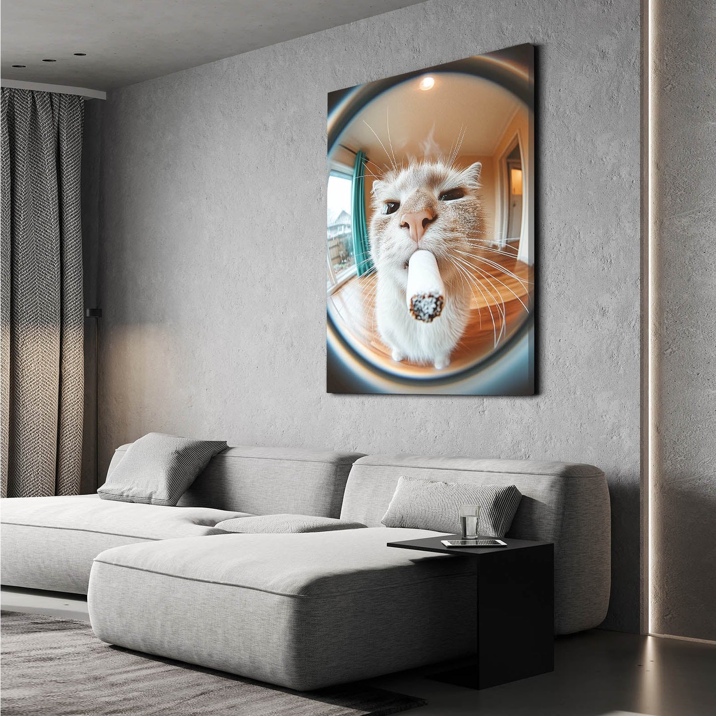 Fisheye Attitude Cat Wall Art